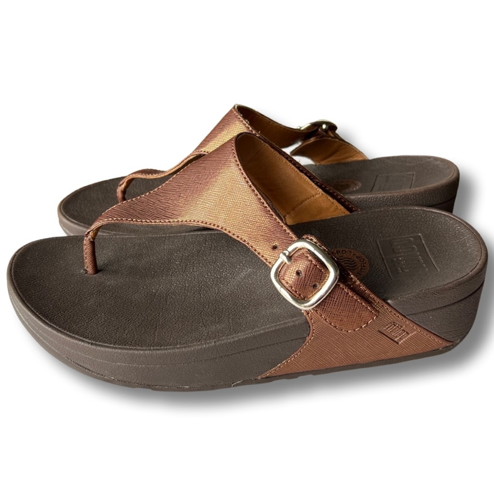 FitFlop The Skinny Deluxe Brown/Bronze Sandals Size 6